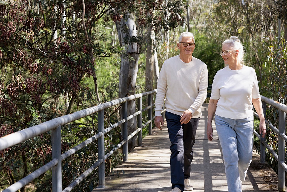 St. Francis residents walking through East Ivanhoe park
